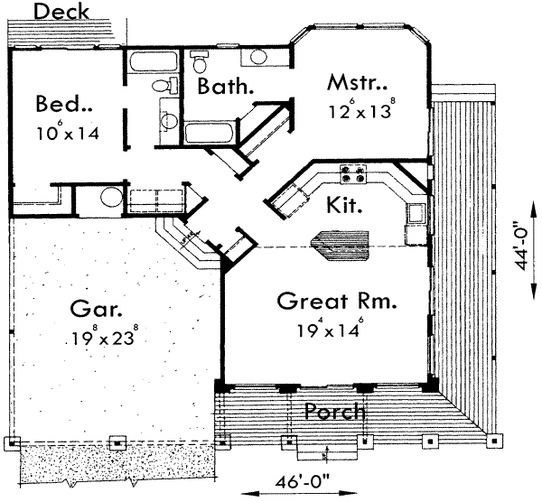 Adobe / Southwestern Floor Plan - Main Floor Plan #303-321