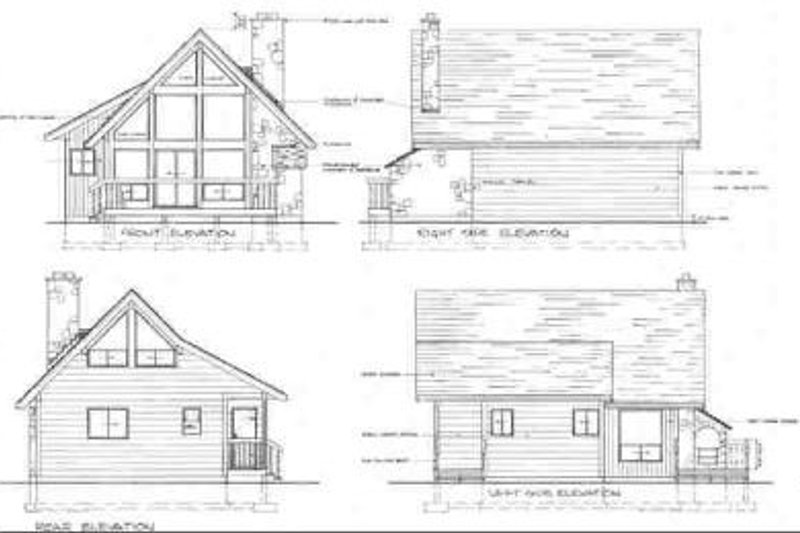 Dream House Plan - Exterior - Rear Elevation for Cabin House Plan #47-429 - 1 bed, 1 bath