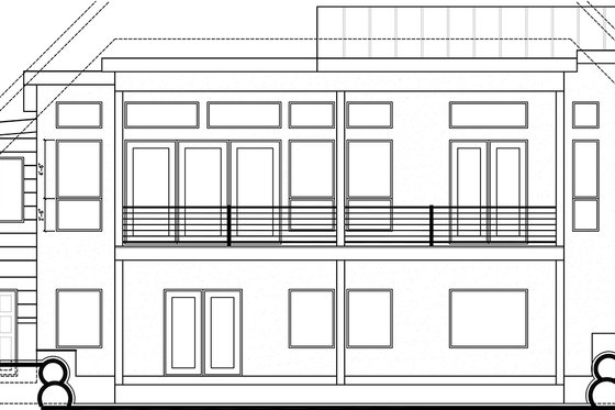 Exterior - Rear Elevation for Modern House Plan #1073-8 - 5 bed, 3.5 bath