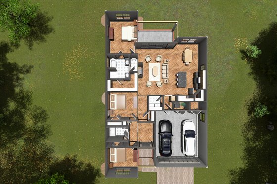 Floor Plan - Main Floor 1 for Cottage House Plan #513-2194 - 3 bed, 2 bath
