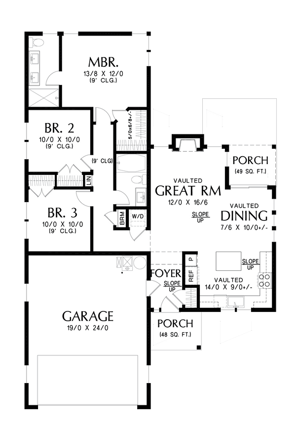 Contemporary Floor Plan - Main Floor Plan #48-1057