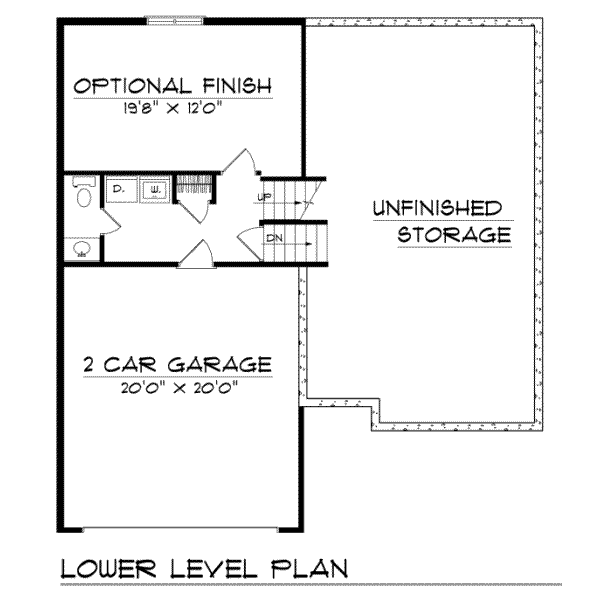 House Design - Traditional Floor Plan - Lower Floor Plan #70-109