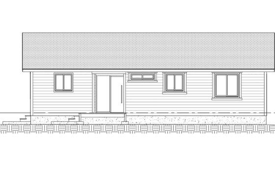 Exterior - Rear Elevation for Country House Plan #1077-1 - 3 bed, 2 bath