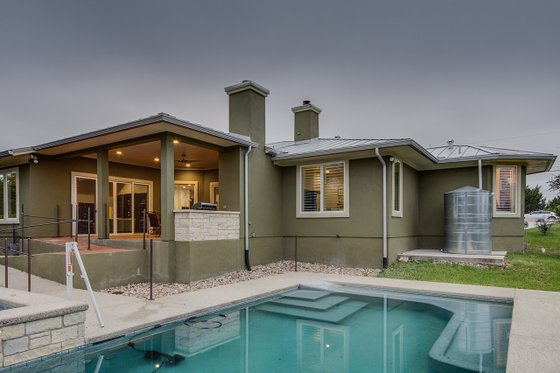 Exterior - Rear Elevation for Prairie House Plan #935-13 - 5 bed, 4 bath