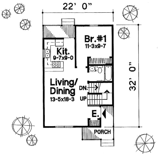 Home Plan - Cottage Floor Plan - Main Floor Plan #50-204