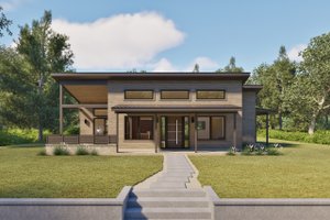 Architectural House Design - Exterior - Front Elevation for Modern House Plan #1105-14 - 2 bed, 1 bath