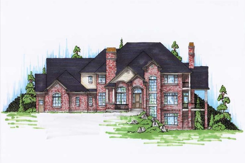 Architectural House Design - Traditional Exterior - Front Elevation Plan #5-437