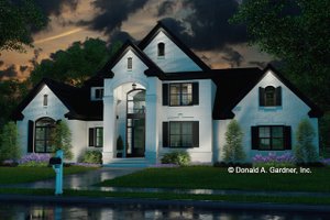 Exterior - Front Elevation 3 for European House Plan #929-884 - 4 bed, 3 bath