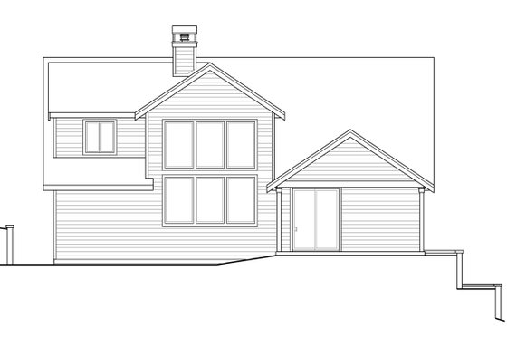 Exterior - Rear Elevation for Craftsman House Plan #124-923 - 3 bed, 3 bath