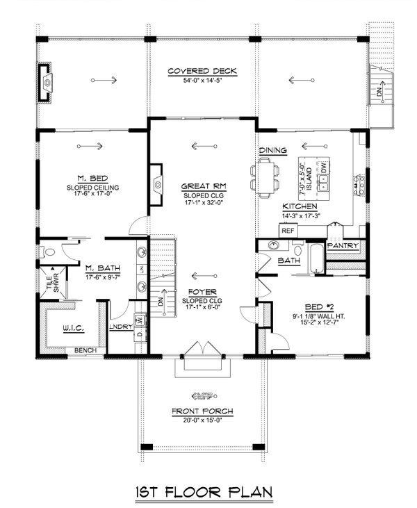 Contemporary Floor Plan - Main Floor Plan #1064-306