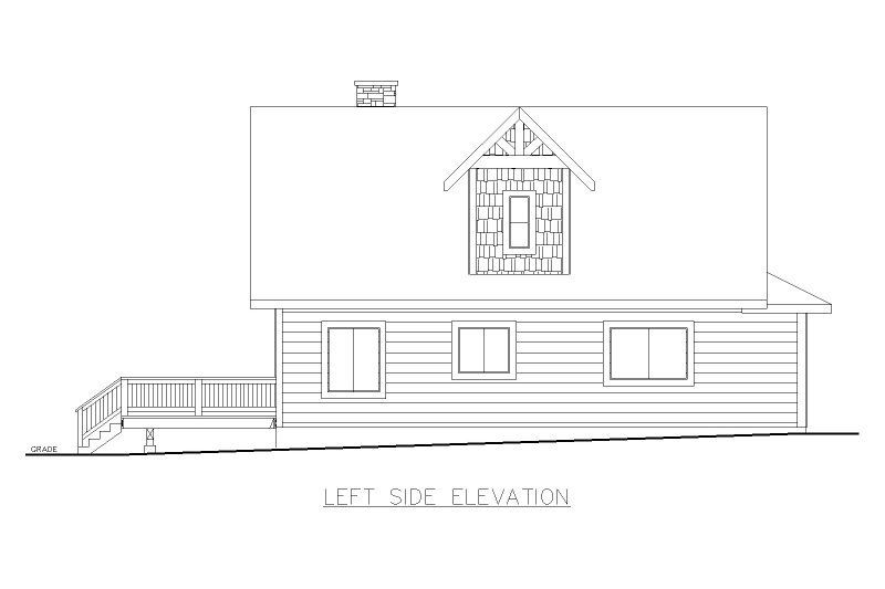House Plan Design - Exterior - Other Elevation for Cabin House Plan #117-1030 - 3 bed, 2.5 bath