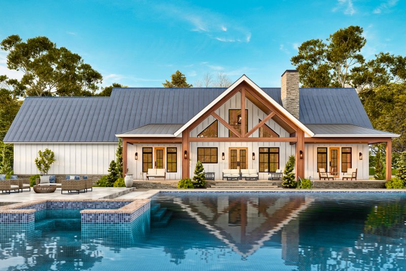 Architectural House Design - Exterior - Front Elevation 11 for Farmhouse House Plan #119-470 - 3 bed, 3 bath