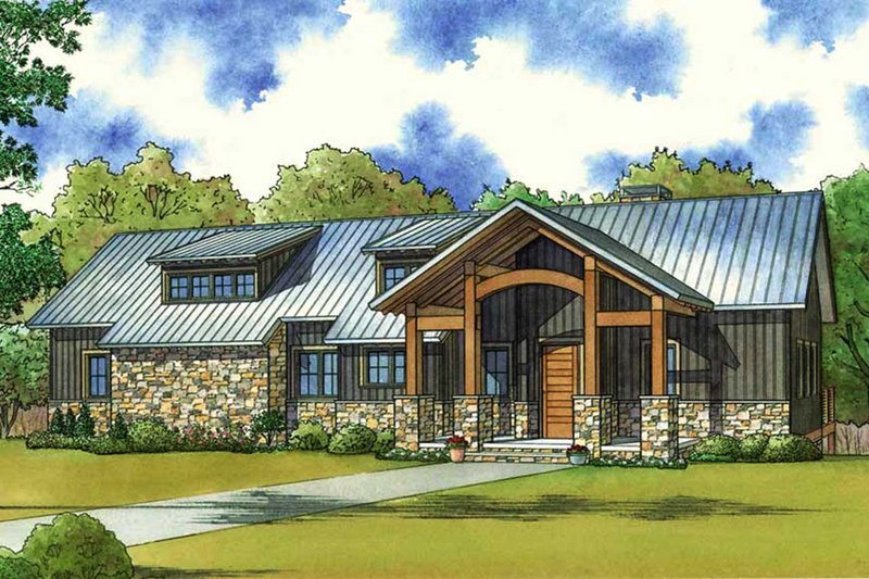 Home Plan - Farmhouse Exterior - Front Elevation Plan #923-63