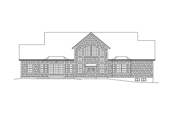 Exterior - Rear Elevation for Country House Plan #57-644 - 4 bed, 3.5 bath