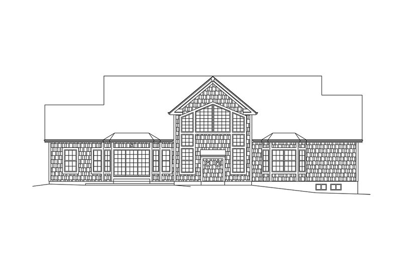 Architectural House Design - Exterior - Rear Elevation for Country House Plan #57-644 - 4 bed, 3.5 bath