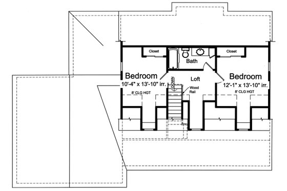 Floor Plan - Upper Floor for Farmhouse House Plan #46-886 - 3 bed, 2.5 bath