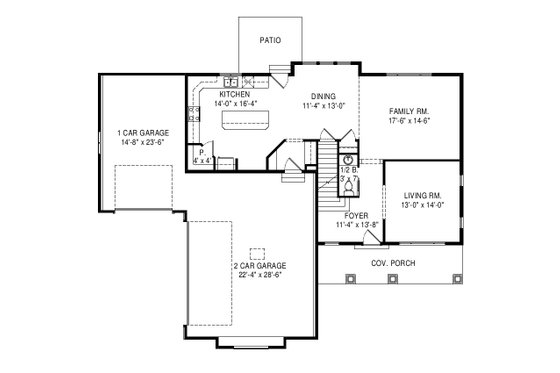 Floor Plan - Main Floor for Traditional House Plan #920-100 - 6 bed, 3.5 bath
