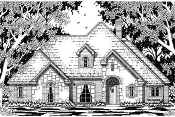 Exterior - Front Elevation for European House Plan #42-261 - 4 bed, 2 bath