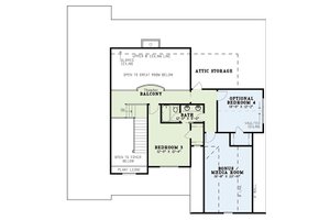 Floor Plan - Upper Floor for Traditional House Plan #17-3424 - 3 bed, 4 bath