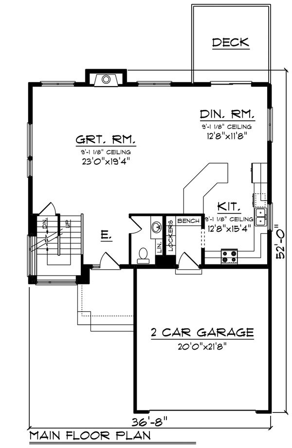 Architectural House Design - Modern Floor Plan - Main Floor Plan #70-1465