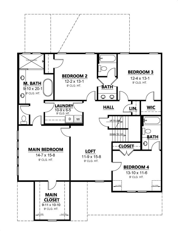 Dream House Plan - Country Floor Plan - Upper Floor Plan #1080-11