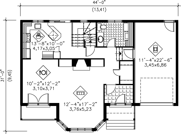 House Design - European Floor Plan - Main Floor Plan #25-249
