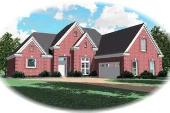 Exterior - Front Elevation for European House Plan #81-1124 - 4 bed, 3 bath