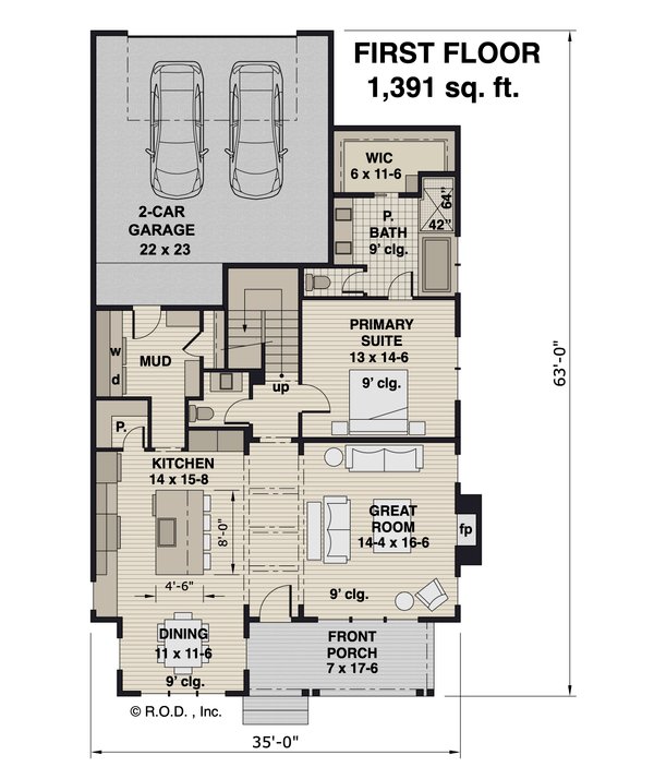 Traditional Floor Plan - Main Floor Plan #51-1252