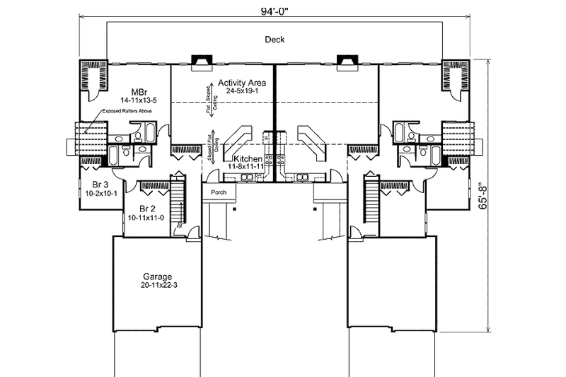 Dream House Plan - Floor Plan - Main Floor for Tudor House Plan #57-453 - 3 bed, 2 bath