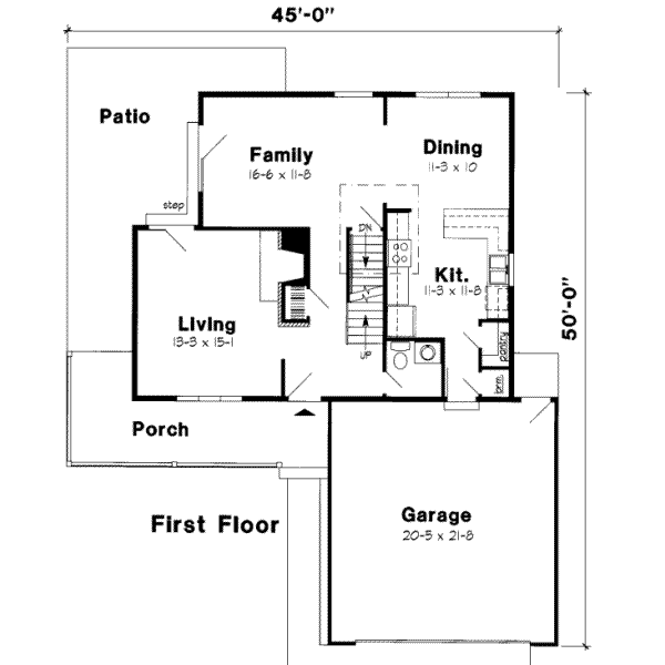 Traditional Floor Plan - Main Floor Plan #312-380