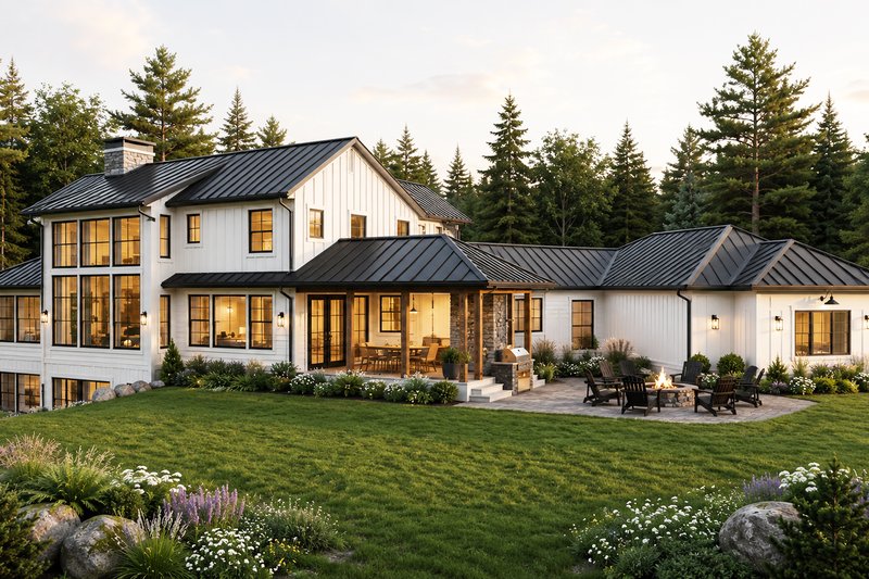 Home Plan - Exterior - Rear Elevation for Farmhouse House Plan #928-451 - 4 bed, 3.5 bath