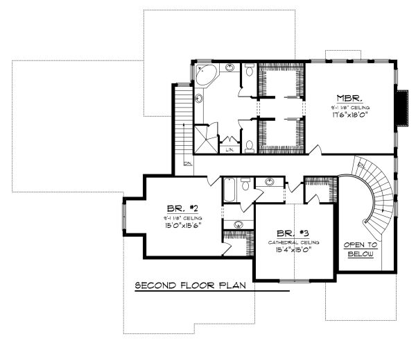Home Plan - Traditional Floor Plan - Upper Floor Plan #70-1143