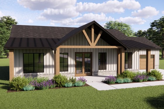 Exterior - Front Elevation 3 for Farmhouse House Plan #1119-7 - 3 bed, 2 bath