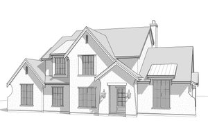 Exterior - Front Elevation 3 for European House Plan #1114-23 - 4 bed, 2.5 bath