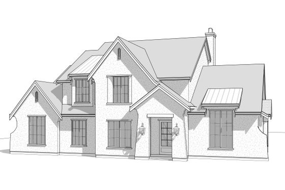 Exterior - Front Elevation 3 for European House Plan #1114-23 - 4 bed, 2.5 bath