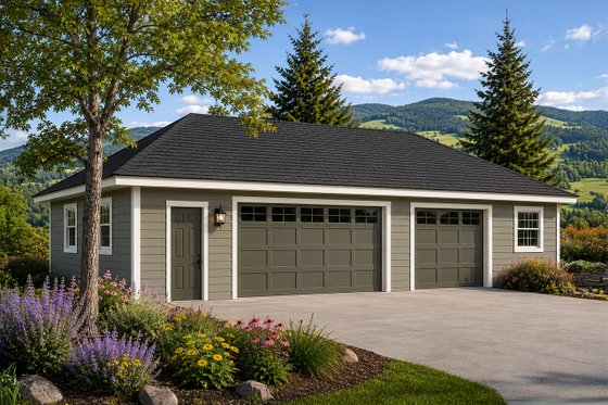Exterior - Front Elevation for Traditional House Plan #124-664, 0 bath
