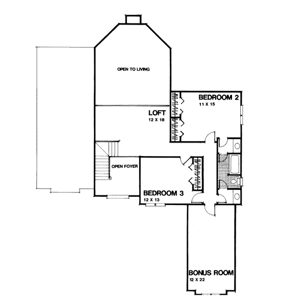 European Floor Plan - Upper Floor Plan #56-201