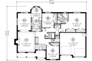 European Style House Plan - 3 Beds 2 Baths 1719 Sq/Ft Plan #25-4109 