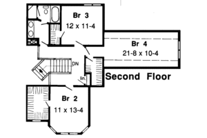 Floor Plan - Upper Floor for Traditional House Plan #312-292 - 4 bed, 2.5 bath