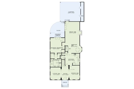 Floor Plan - Main Floor for Colonial House Plan #17-2631 - 3 bed, 2.5 bath
