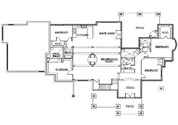 Craftsman Floor Plan - Lower Floor Plan #5-469