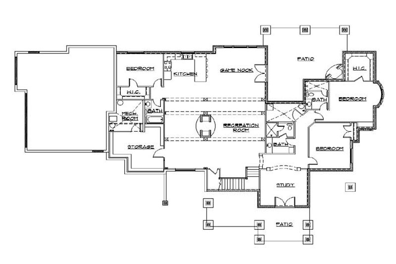 Home Plan - Floor Plan - Lower Floor for Craftsman House Plan #5-469 - 5 bed, 5.5 bath