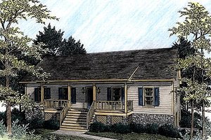 Country Exterior - Front Elevation Plan #56-139