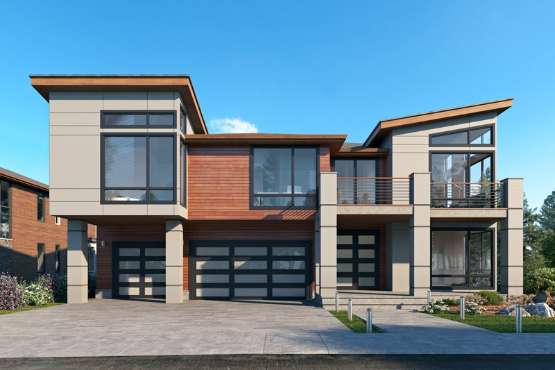 House Blueprint - Contemporary Exterior - Front Elevation Plan #1066-188