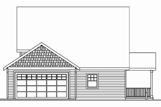 Exterior - Rear Elevation for Country House Plan #124-616 - 3 bed, 2.5 bath