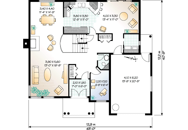 House Blueprint - Modern Floor Plan - Main Floor Plan #23-240