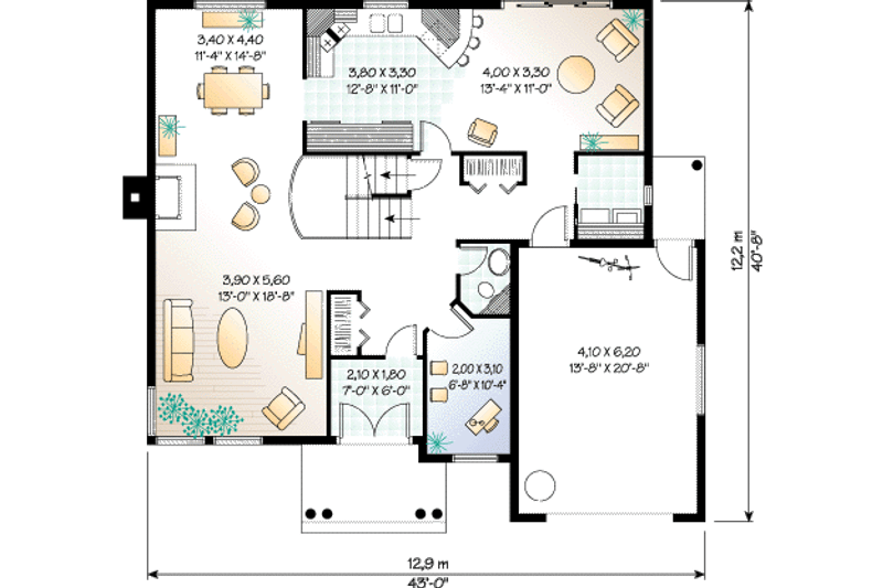 Architectural House Design - Floor Plan - Main Floor for Modern House Plan #23-240 - 3 bed, 1.5 bath
