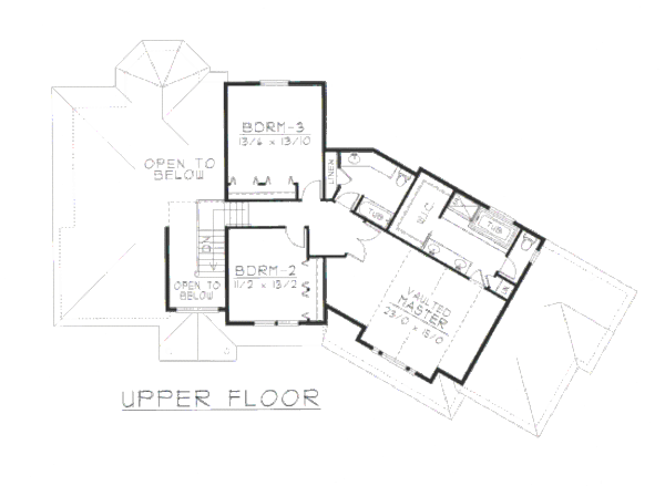 Traditional Floor Plan - Upper Floor Plan #112-150