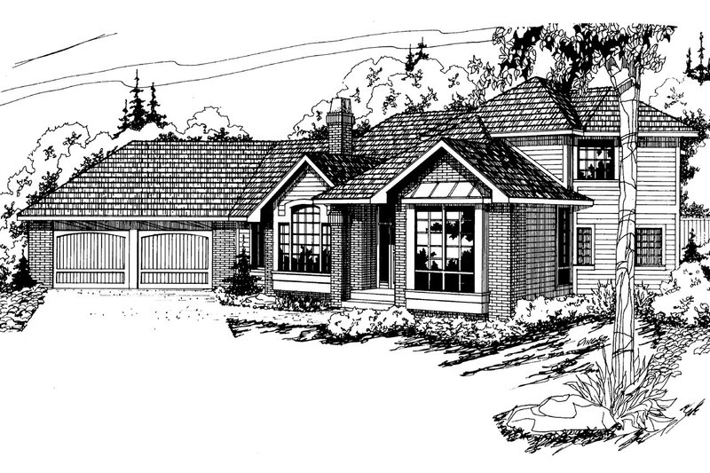 Dream House Plan - Ranch Exterior - Front Elevation Plan #124-129