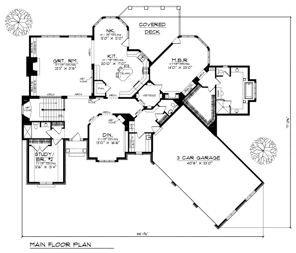 House Plan Design - European Floor Plan - Main Floor Plan #70-472
